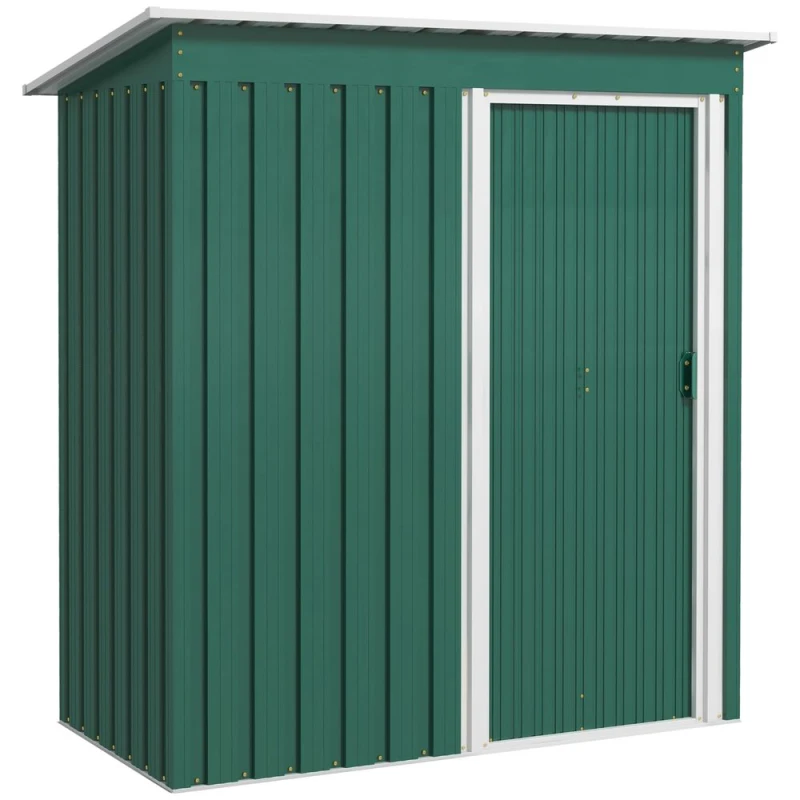 Image of Outsunny 5x3ft Garden Storage Shed w/ Sliding Door - Green 845-423V00GN