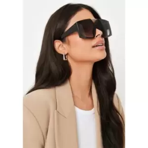 Image of Missguided Shirred Peplum Hem Top - Black