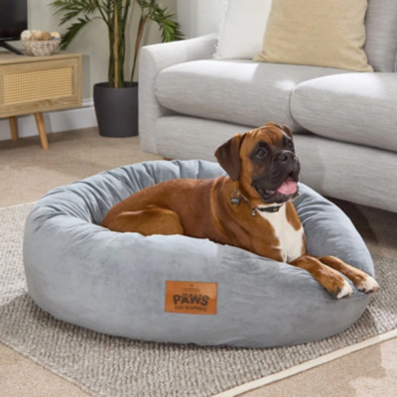 Image of Slumberdown Paws for Slumber Donut Pet Bed, Extra Large, 85cm Diameter Grey