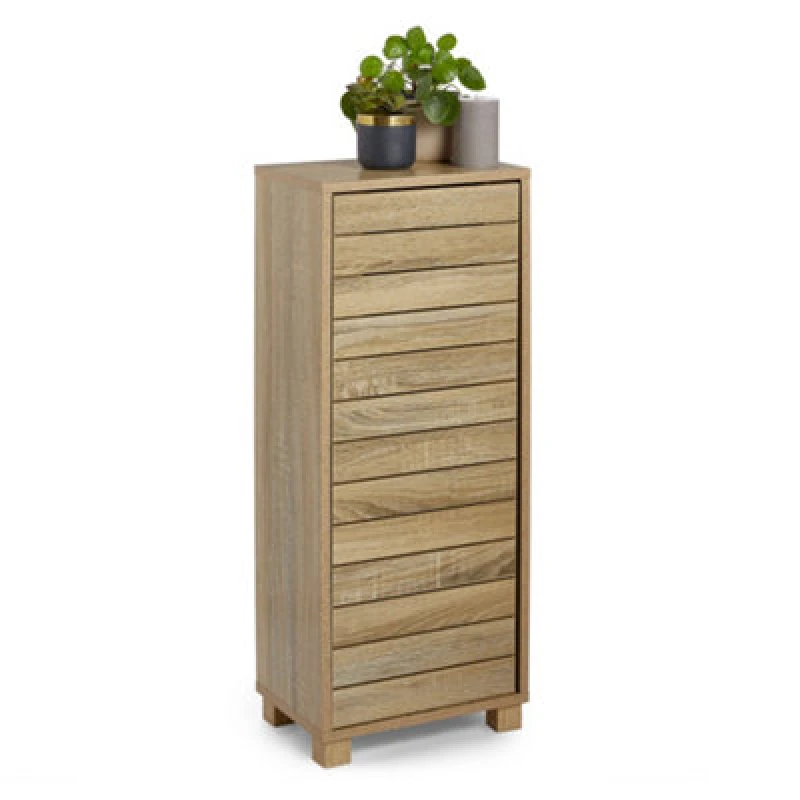 Image of Vonhaus Bathroom Storage Cabinet, Oak Wood Effect Bathroom Floor Cabinet, Small Floor Standing Cabinet For Kitchen, Chester