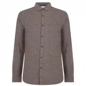 Image of Farah Vintage Long Sleeve Kreo Shirt - Truffle 230