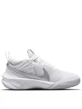 Image of Nike Junior Team Hustle D 10 - White/Silver, White/Silver, Size 5