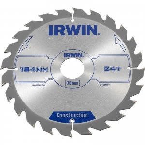 Image of Irwin ATB Construction Circular Saw Blade 184mm 24T 30mm