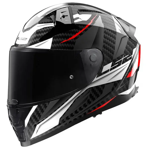 Image of LS2 FF811 Vector II Carbon Savage White Red Grey Full Face Helmet Size 3XL