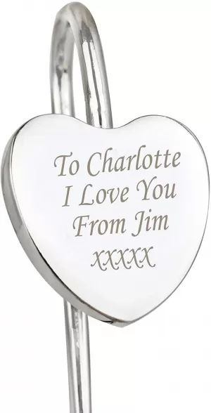 Image of Personalised Silver Heart Bookmark, Women