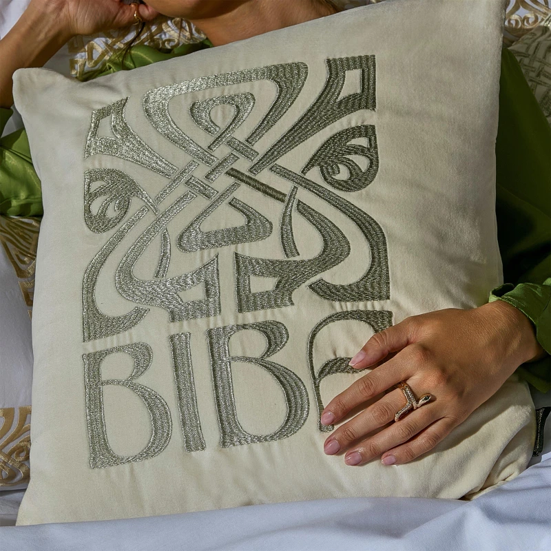 Image of Biba Biba Embroidered Cushion Cushions One Size Cream 79708571000