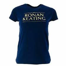 Image of Ronan Keating - Logo Womens Medium T-Shirt - Blue