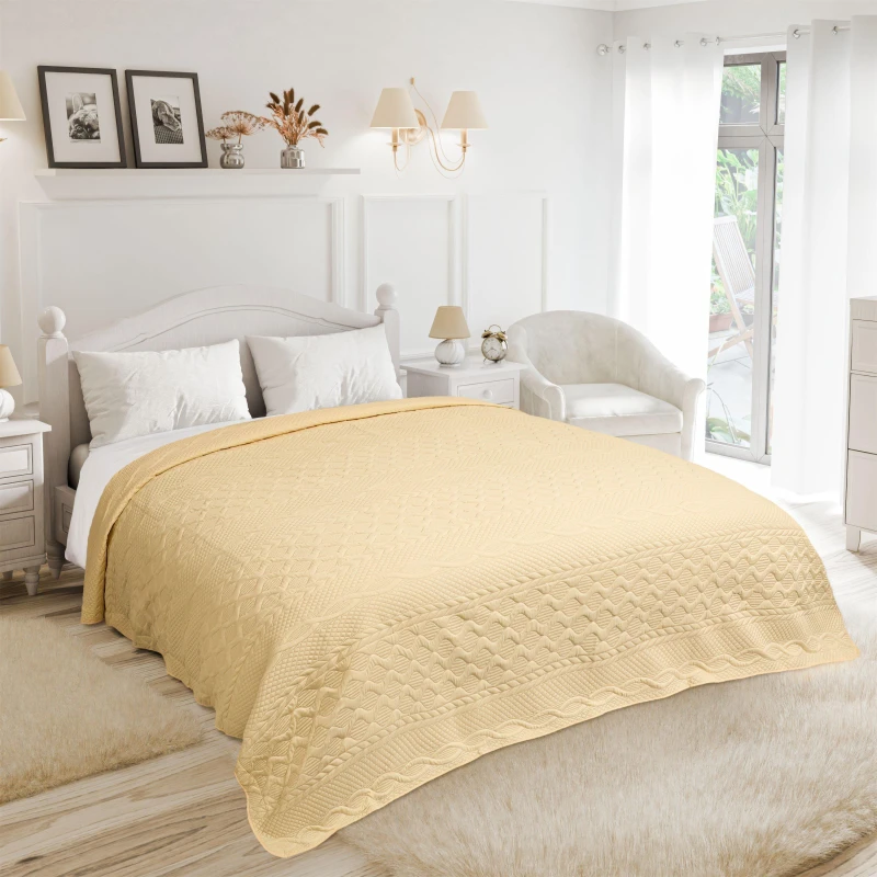 Image of Emma Barclay Bedspread Quilted Aran Cream unisex Double