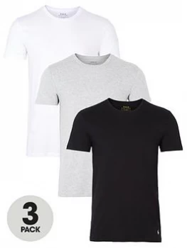 Image of Polo Ralph Lauren 3 Pack T-Shirt - Black/Grey/White Size M Men