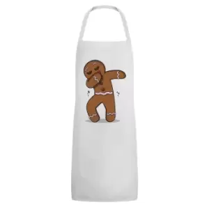 Image of Grindstore Unisex Adult Gingerbread Man Dab Full Apron (One Size) (White/Brown)