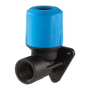 Image of Jg Speedfit Push-Fit 90° Wallplate Pipe Elbow (Dia)20mm Black & Blue