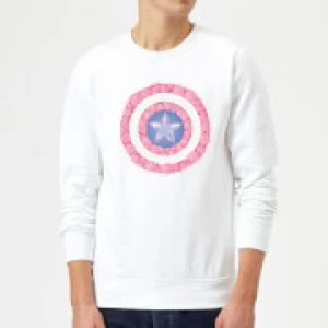 Image of Marvel Captain America Flower Shield Sweatshirt - White - S