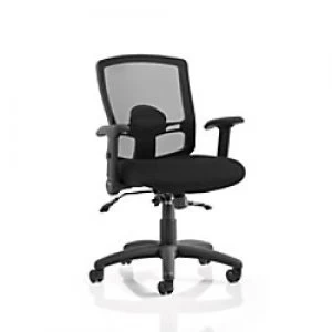 Image of Task Office Chair Portland II Black Mesh with Height Adjustable and Folding Arms