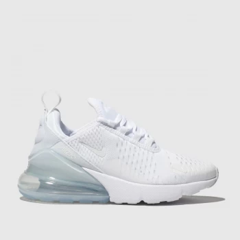 Image of Nike White & Silver Air Max 270 Trainers Youth
