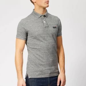 Image of Superdry Mens Classic Pique Polo Shirt - Flint Steel Grit - S