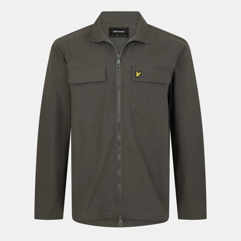 Image of Lyle and Scott Cotton Overshirt - Grey Grey S