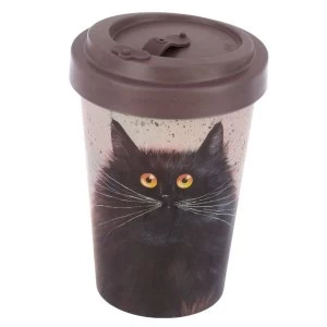 Image of Kim Haskins Cat Screw Top Bamboo Composite Travel Mug