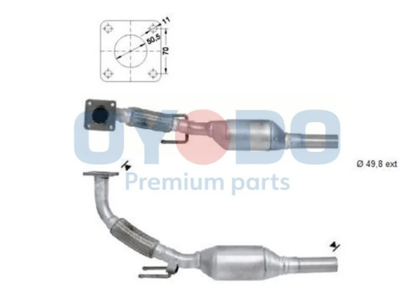 Image of Oyodo 20N0056-OYO Catalytic Converter with mounting parts Catalyst Converter (429)