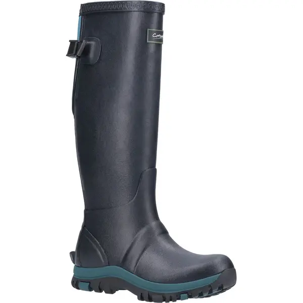 Image of Cotswold Womens Realm Tall Wellies Wellington Boots - UK 4 Blue female GDE2710NVY4