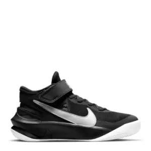 Image of Nike Team Hustle D 10 Flyease (Gs), Black/Metallic Silver-Volt-White, Unisex, Shoes grade school, DD7303-004