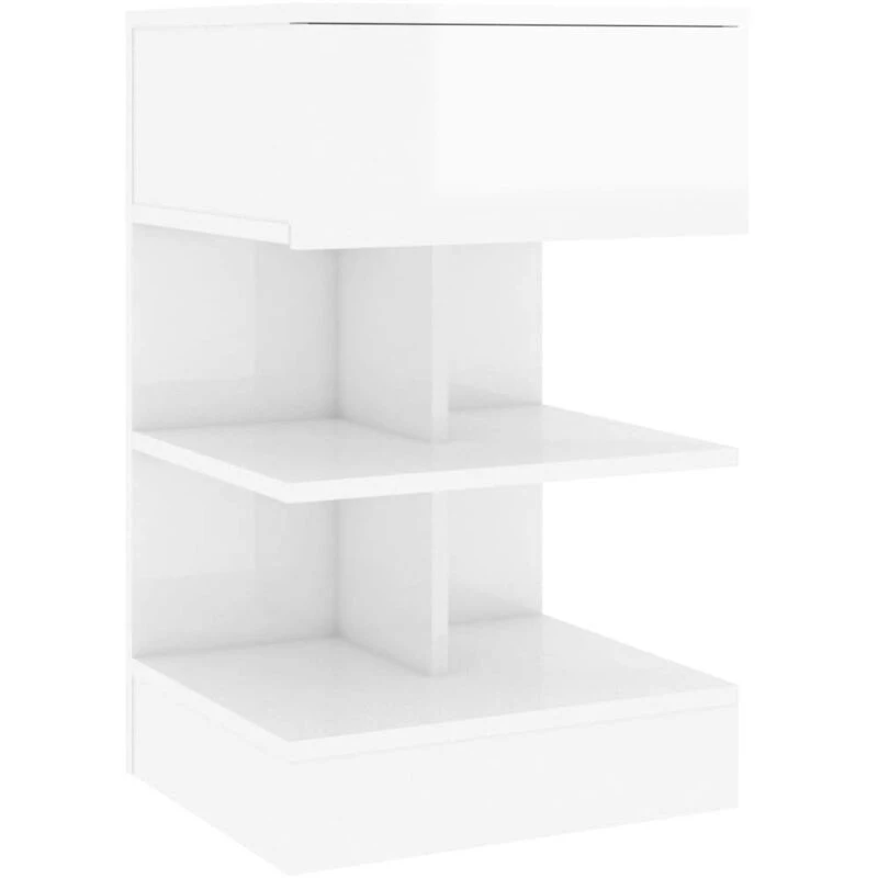 Image of VIDAXL Bedside Cabinet High Gloss White 40x35x65cm Engineered Wood Vidaxl 8720286642573
