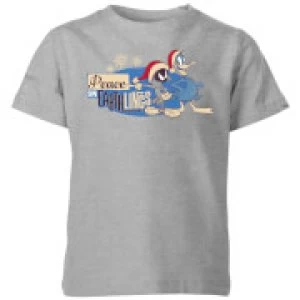 Image of Looney Tunes Peace Among Earthlings Kids Christmas T-Shirt - Grey - 3-4 Years