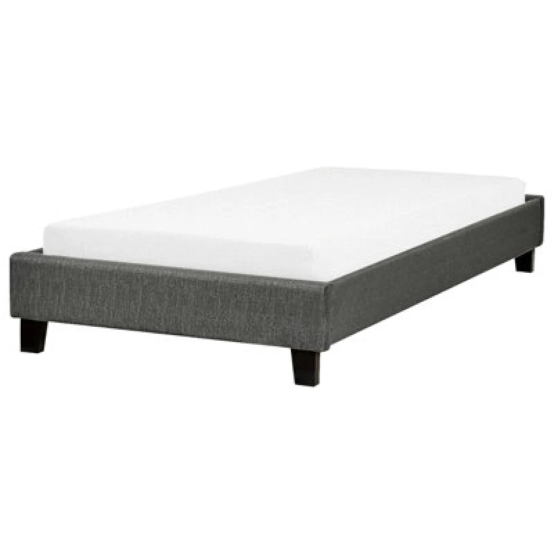 Image of Beliani Bed Without Headboard Fabric Roanne 90 X 200 Cm (Eu Single) Grey