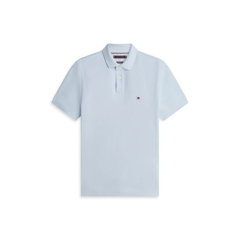 Image of Tommy Hilfiger 1985 Regular Polo Shirt in Cotton with Short Sleeves Pale Blue Men S;M;L;XL;XXL