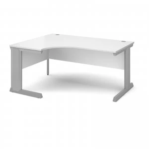 Image of Vivo Left Hand Ergonomic Desk 1600mm - Silver Frame White Top