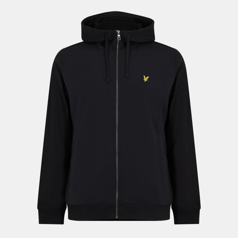 Image of Lyle and Scott Hybrid Full Zip Hoodie - Black S