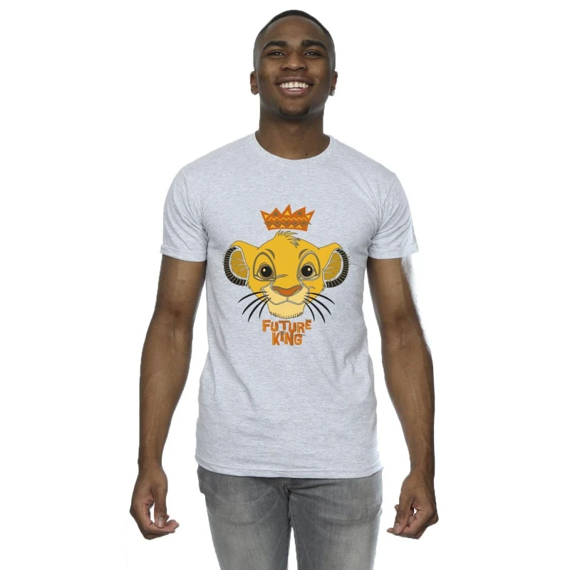 Image of Disney Men The Lion King Future King T-Shirt in Grey Size: Small Grey S Male 5063283186170