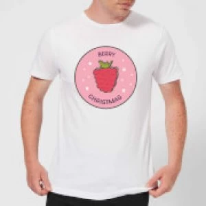 Image of Berry Christmas Mens Christmas T-Shirt - White - 5XL