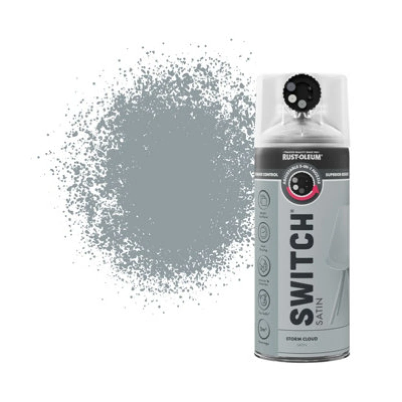 Image of RUST-OLEUM Rust-Oleum Switch Spray Paint 400ml - Satin - Storm Cloud AE0716400UK