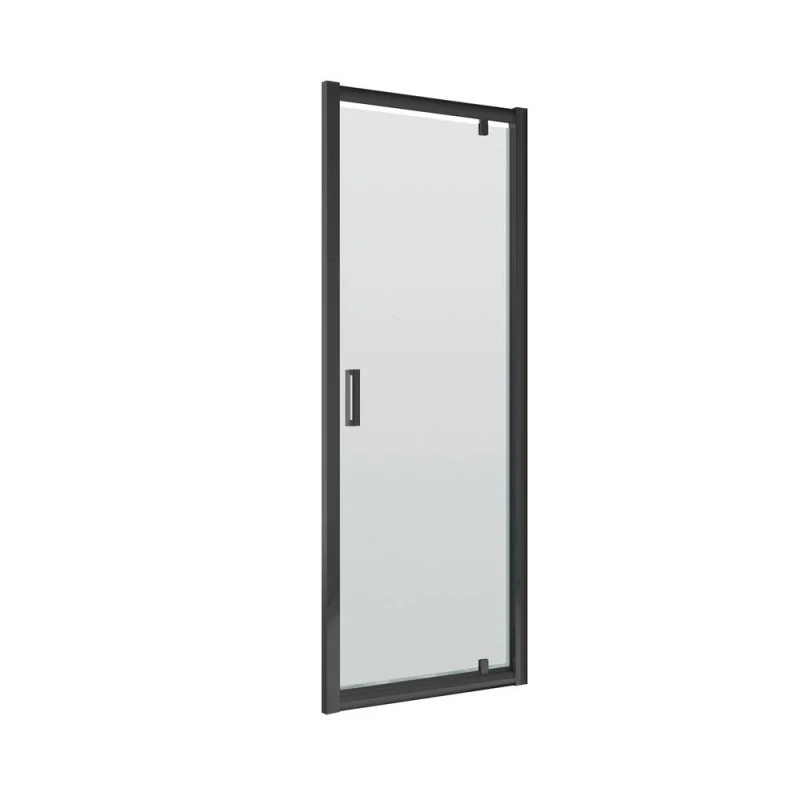 Image of Balterley Toughened Safety Glass Reversible Pivot Shower Door Black 6mm 760mm Black Unisex