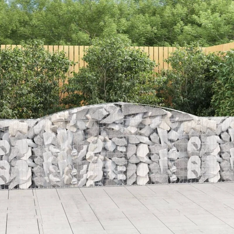 Image of VIDAXL Arched Gabion Baskets 20 pcs 400x30x80/100cm Galvanised Iron Vidaxl 8720845574468