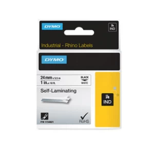 Image of Dymo 1734821 Black On White Label Tape 24mm x 5.5m