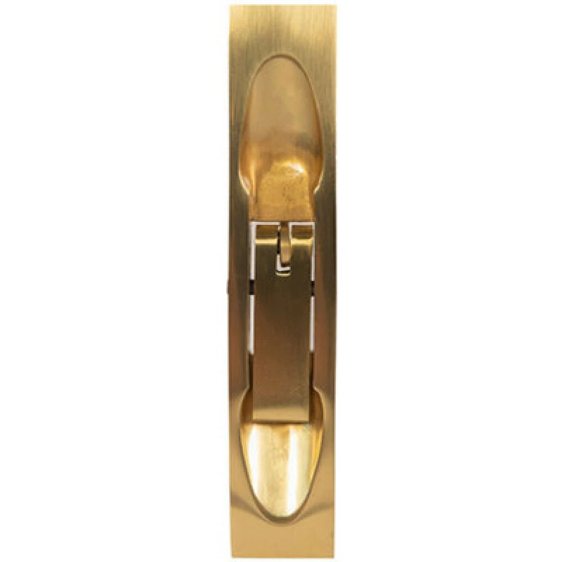 Image of Loops Lever Action Flush Door Bolt with Flat Keep Plate 204 x 20mm Polished Brass Metallics unisex