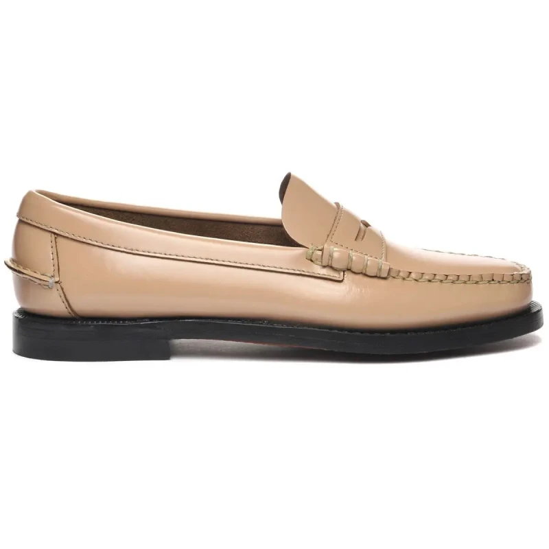 Image of Sebago Womens leather loafers Sebago Classic Dan Pigment Beige Female 38,5
