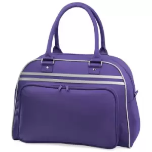 Image of Retro Bowling Bag (23 Litres) (Pack of 2) (One Size) (Purple/Light Grey) - Bagbase