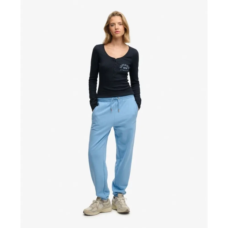 Image of Superdry Womens long sleeve button-up T-Shirt Superdry Athletic Bleu Female S