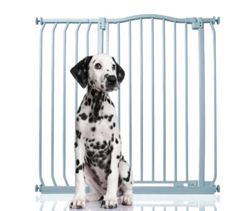 Image of Bettacare Extra Tall Curved Top Dog Gate, 98Cm - 107Cm, Matt Grey, Extra Tall 100Cm In Height, Pressure Fit Pet Gate