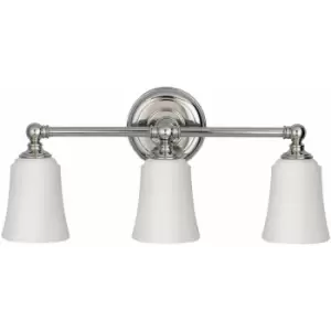 Image of Loops - IP44 3 Bulb Wall Light Opaque Glass Downlight Shades Polished Chrome LED G9 3.5W