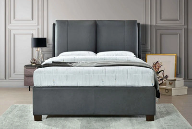 Image of Flintshire Ashleigh Grey Fabric Ottoman Bed Frame - 5ft King Size