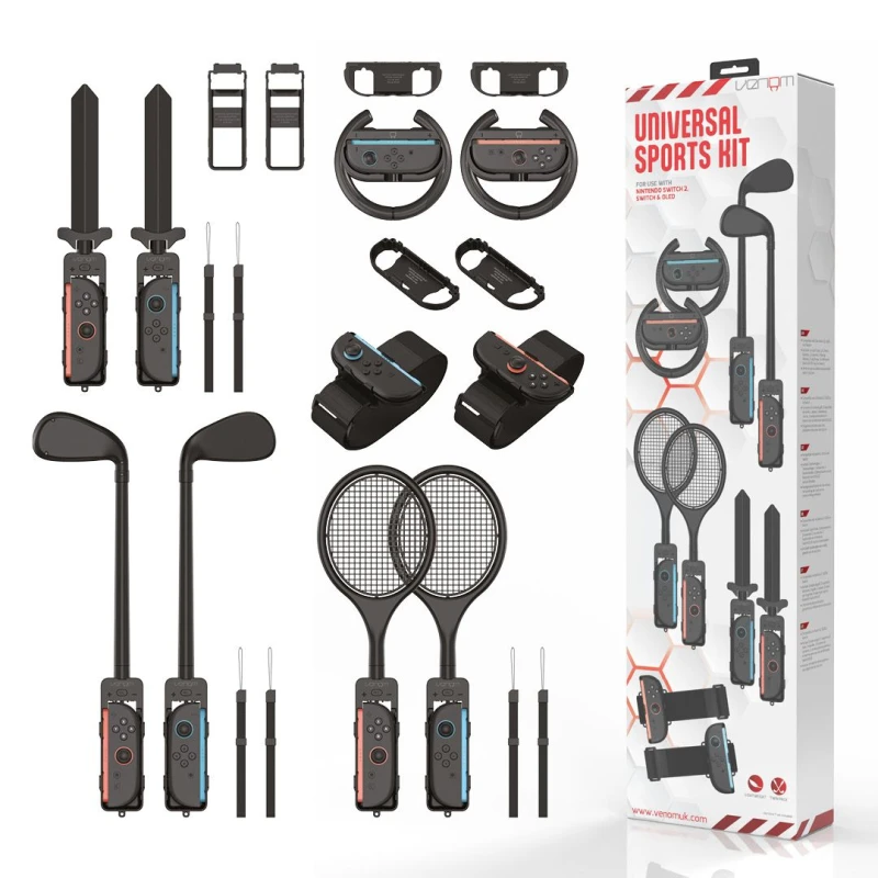 Image of Venom 10-in-1 Sports Accessory Kit for Nintendo Switch 2 in Black Unisex