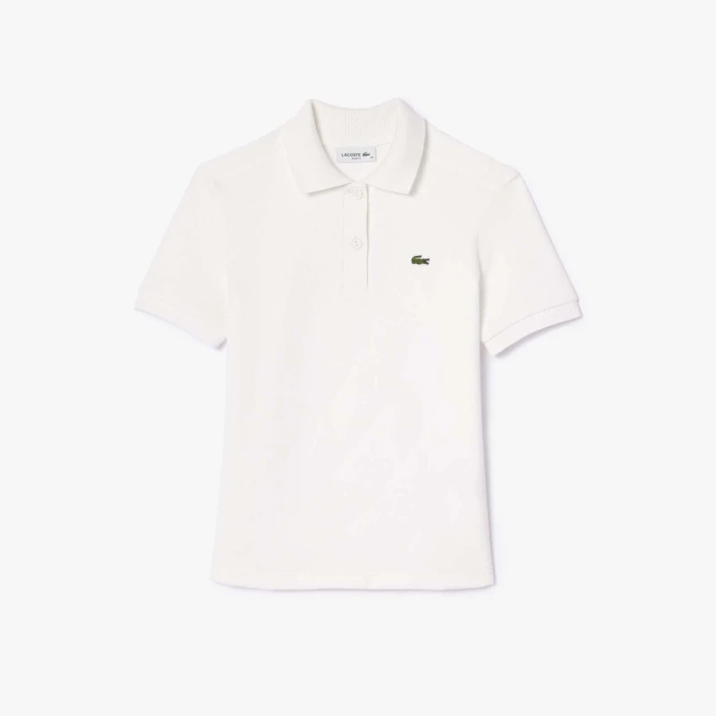 Image of Lacoste Slim-Fit Terry Polo Shirt Cream female 10