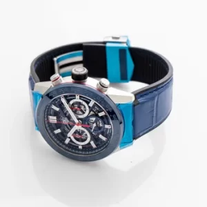 Image of Carrera Calibre Heuer 02 Automatic Blue Skeleton Dial Mens Watch