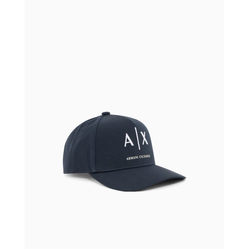 Image of Armani Exchange BASEBALL HAT Navy/White Logo male Mens
