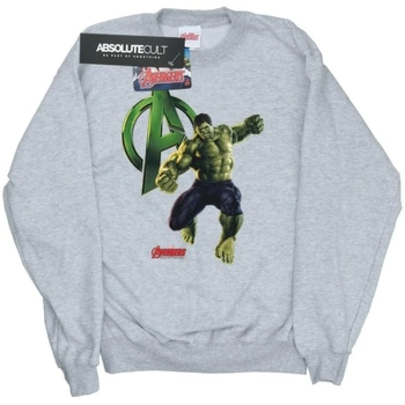 Image of Marvel Hulk Pose Sweatshirt Grey male