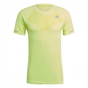 Image of adidas Primeknit T Shirt Mens - Acid Yellow