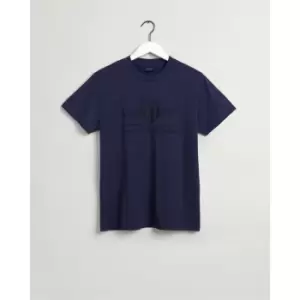 Image of Gant Tonal Shield T Shirt - Blue